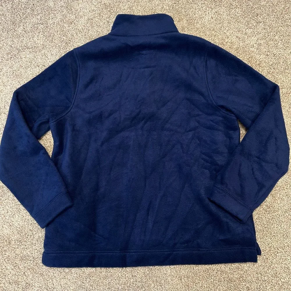 NEW J.Crew 1/4 Button Fleece Pullover Men Size Large‎ Blue Polyester SOFT